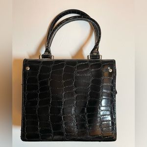 Vintage Caboodles Faux Black Croc Makeup Organizer EUC